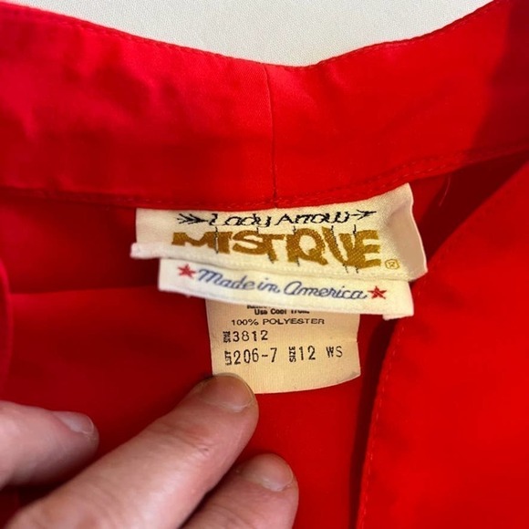 VINTAGE Lady Arrow Mistique red blouse 12 - Picture 4 of 10